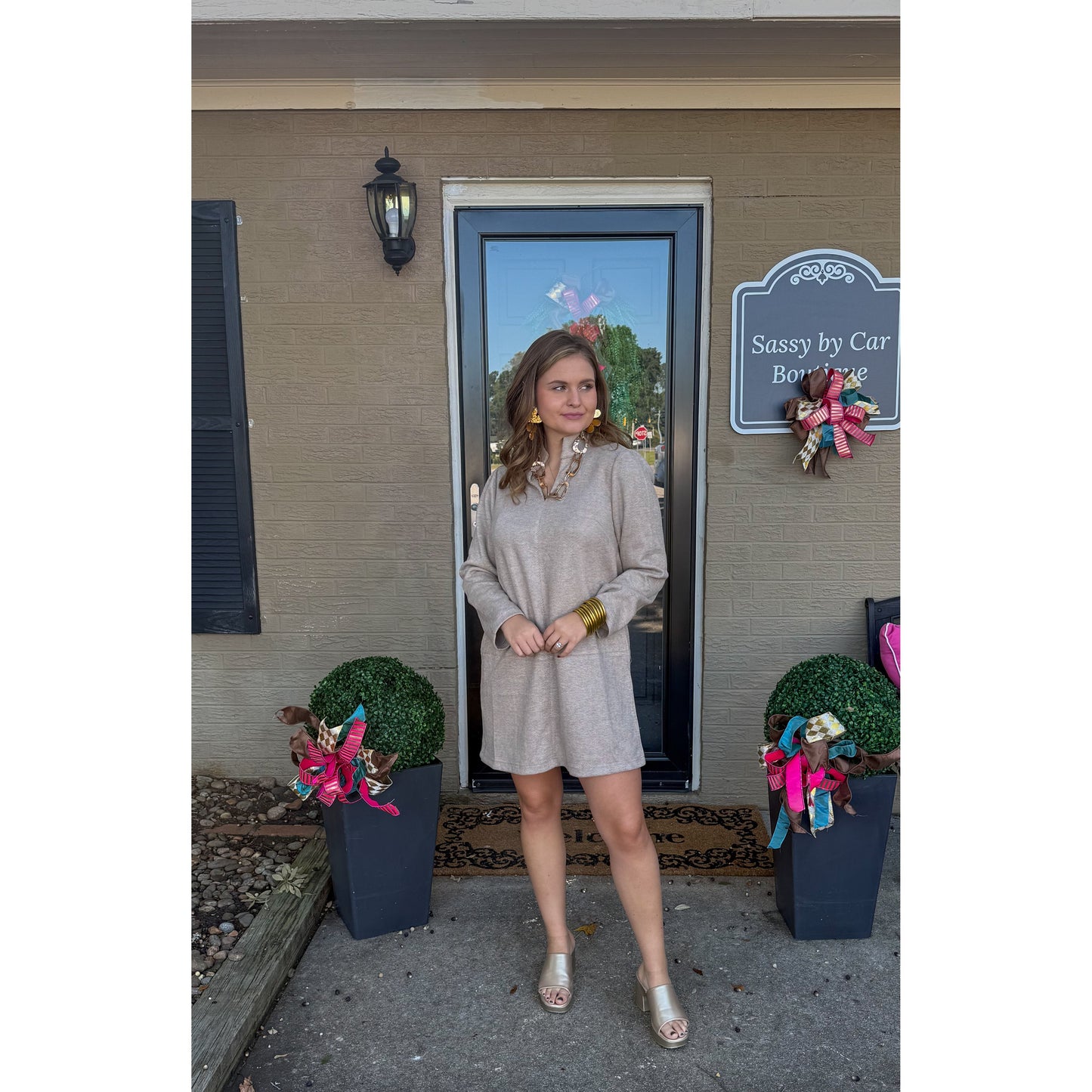Murphy Sweater Dress, Taupe