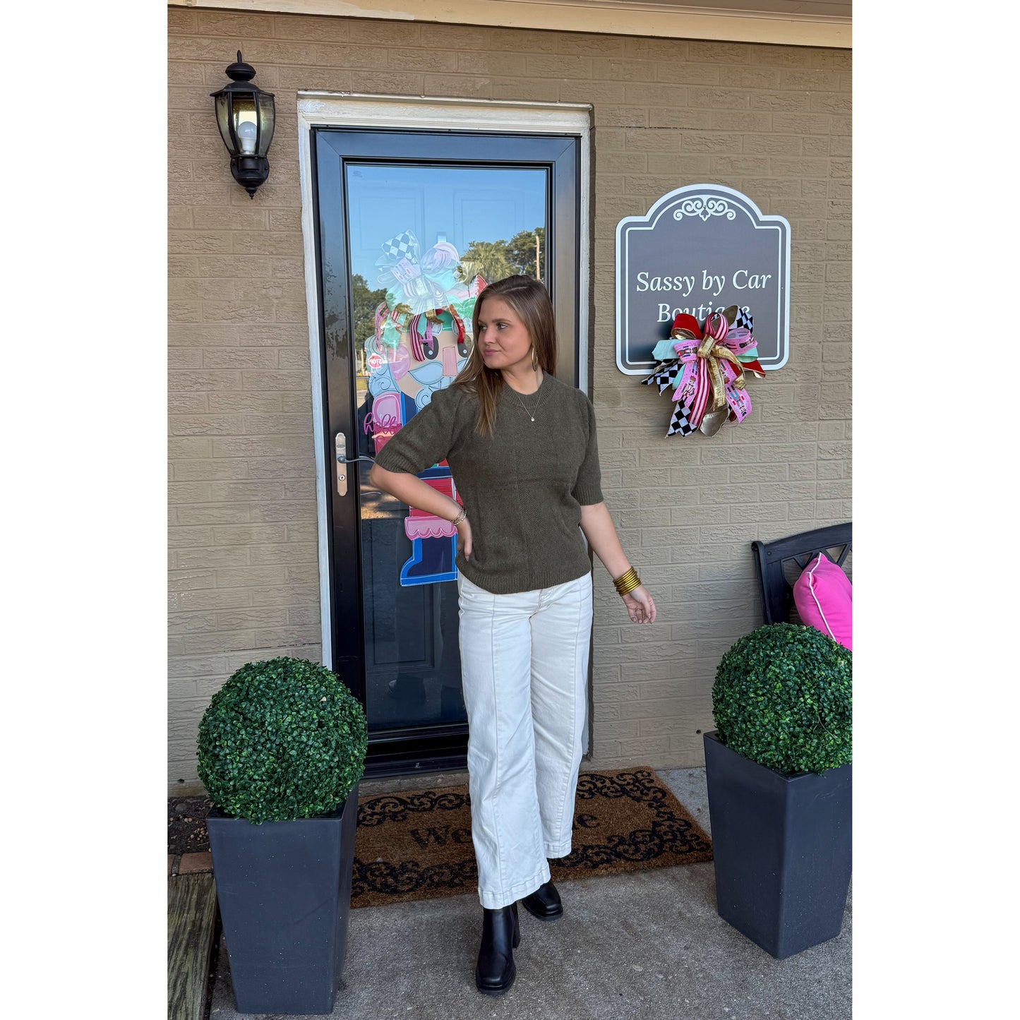 Wren Sweater Top, Olive