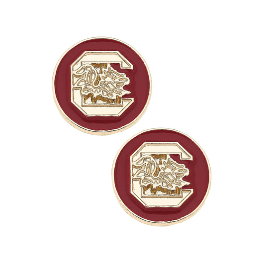 South Carolina Gamecocks Logo Circle Stud Earrings
