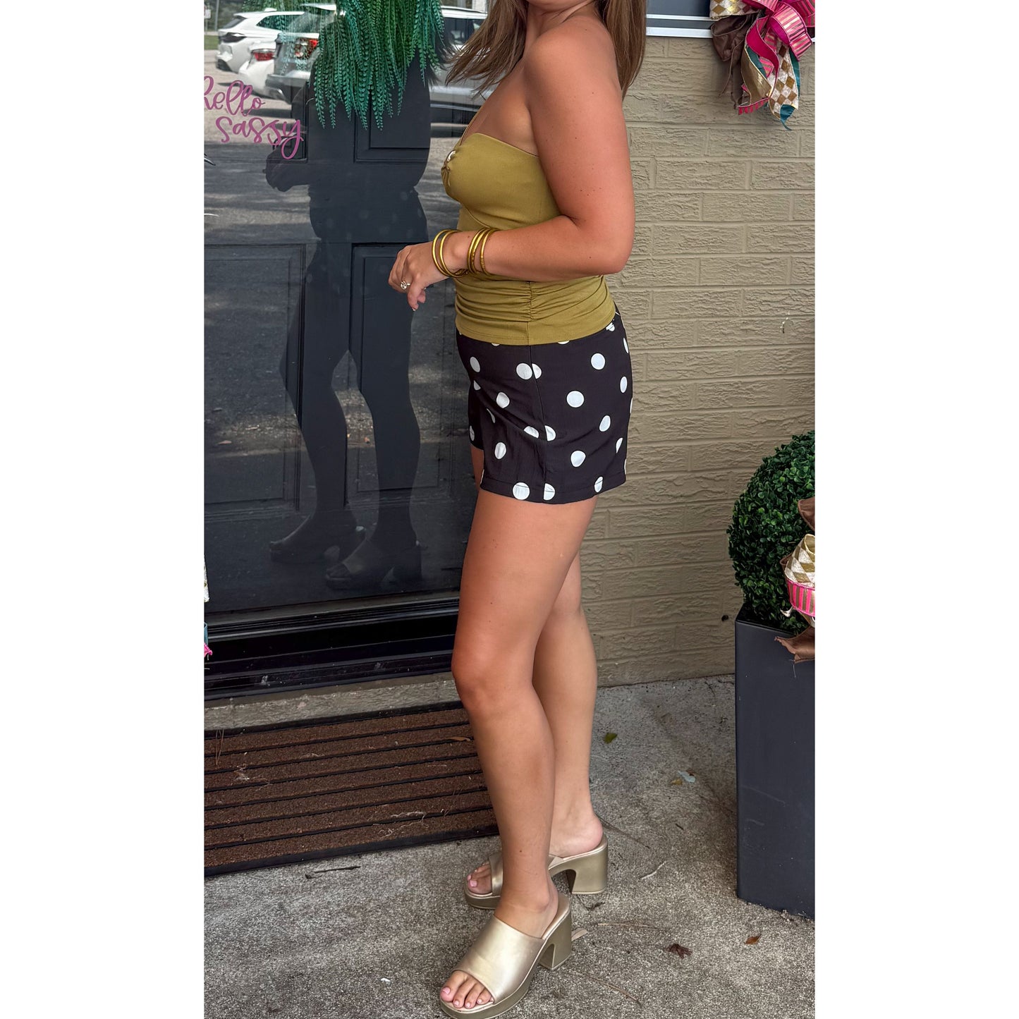 Presley Cutout Top, Olive Green