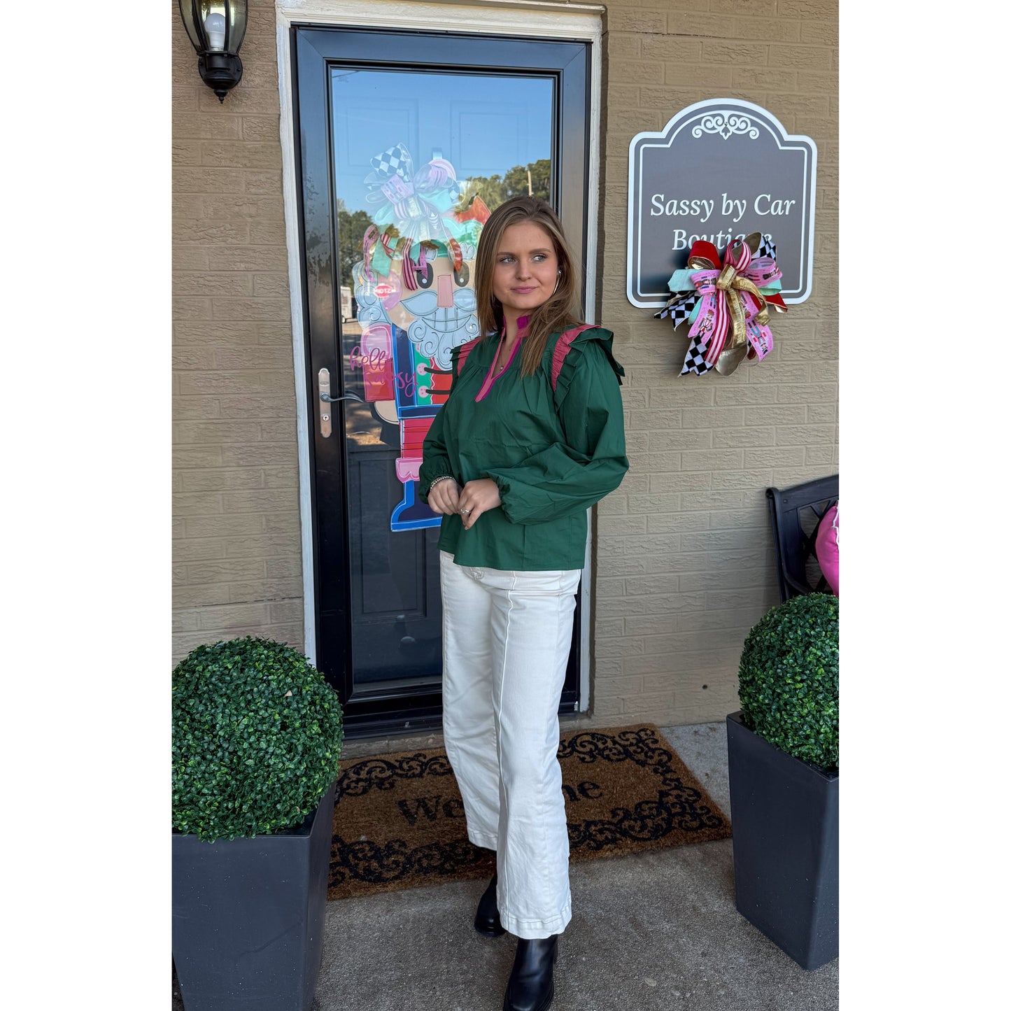 Molly Blouse, Hunter Green