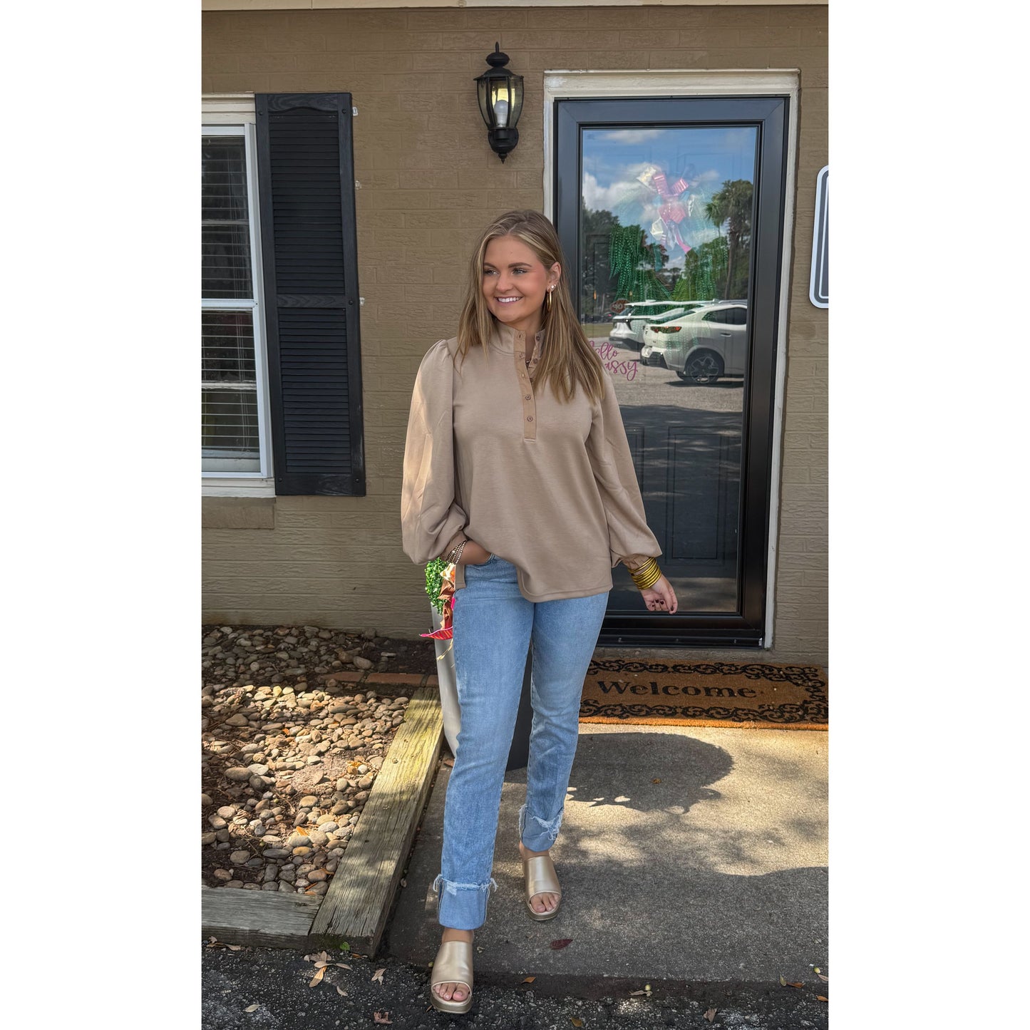Rowan Lounge Top, Taupe