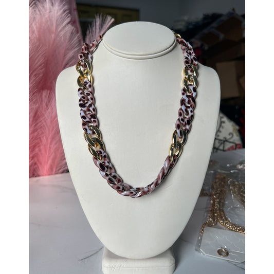 Black Tortoise/Gold Chain Toggle Necklace
