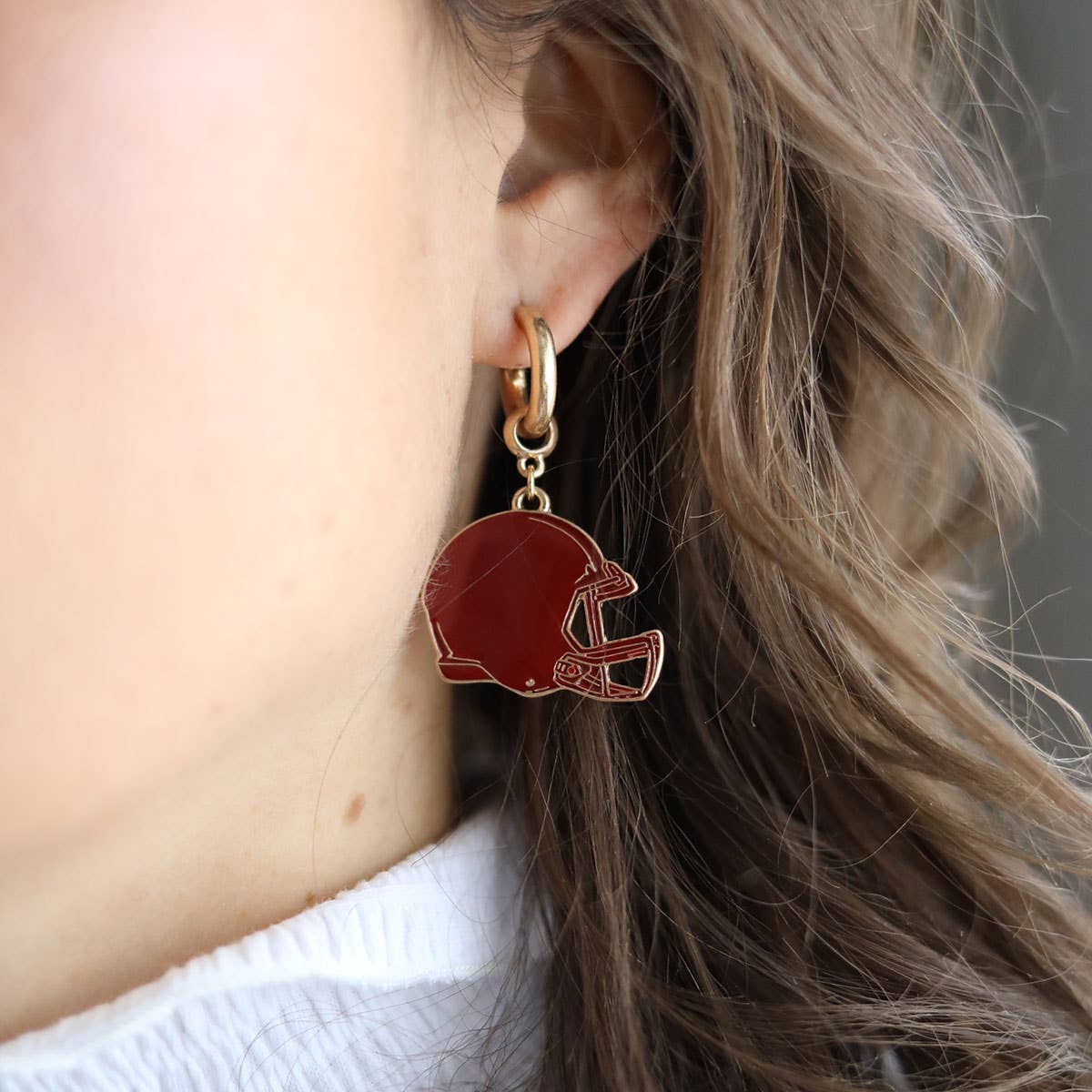 Game Day Football Helmet Enamel Earrings, VARIOUS