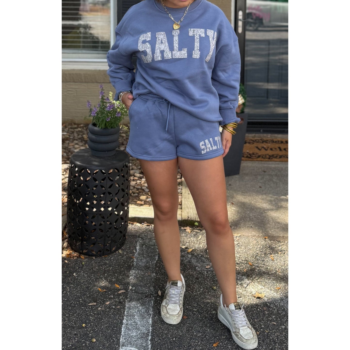 Salty Lounge Set, Dusty Blue/Camo