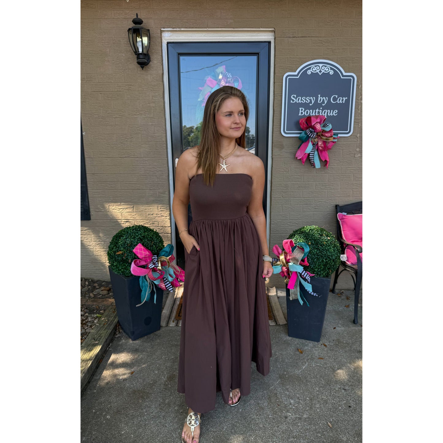 Soph Tube Dress, Chocolate Brown