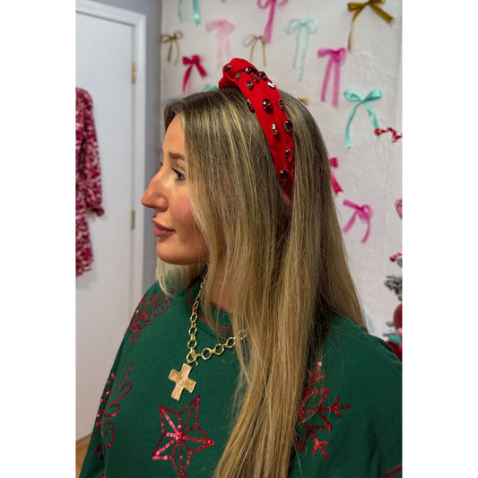 Jeweled Headband, Red