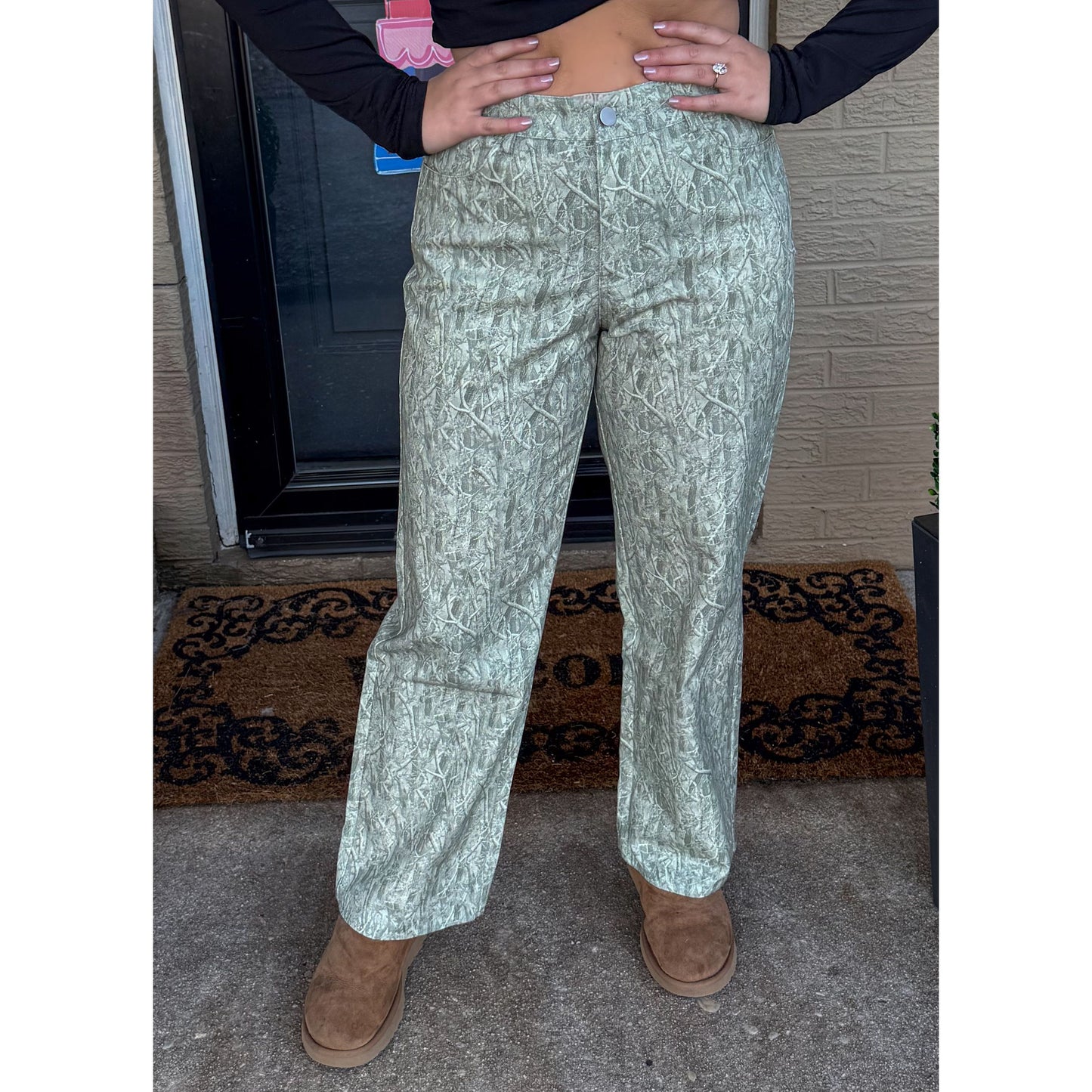 High Rise Camo Jeans