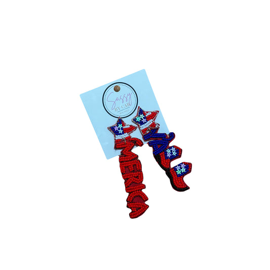 MERICA Y’all Beaded Earrings