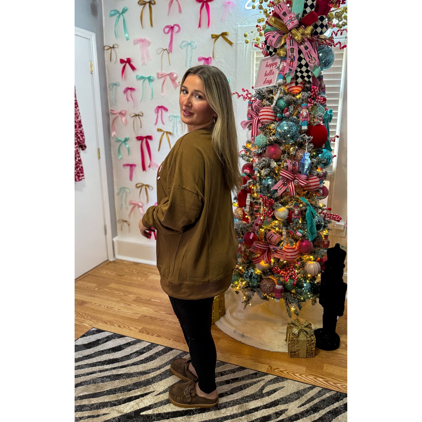 Sequin Gingerbread Top