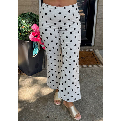 Alex Polka Dot Pants, Cream/Black