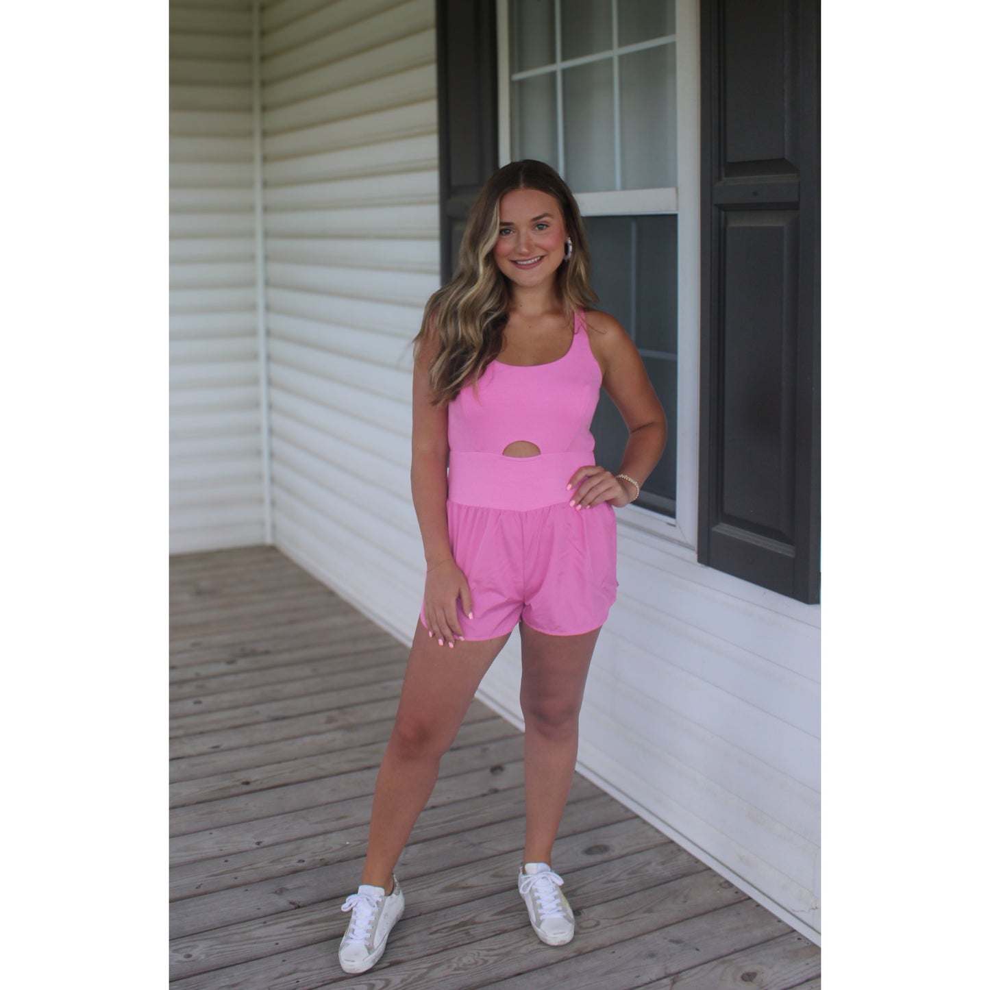 Chelsea Workout Romper, Soft Pink