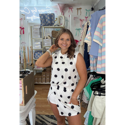 Polka Dot Lounge Skort Set