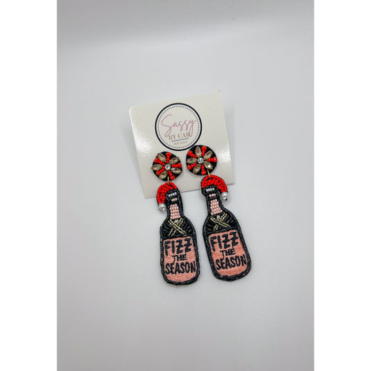 Fizz the Season Beaded Earrings, Black Multi