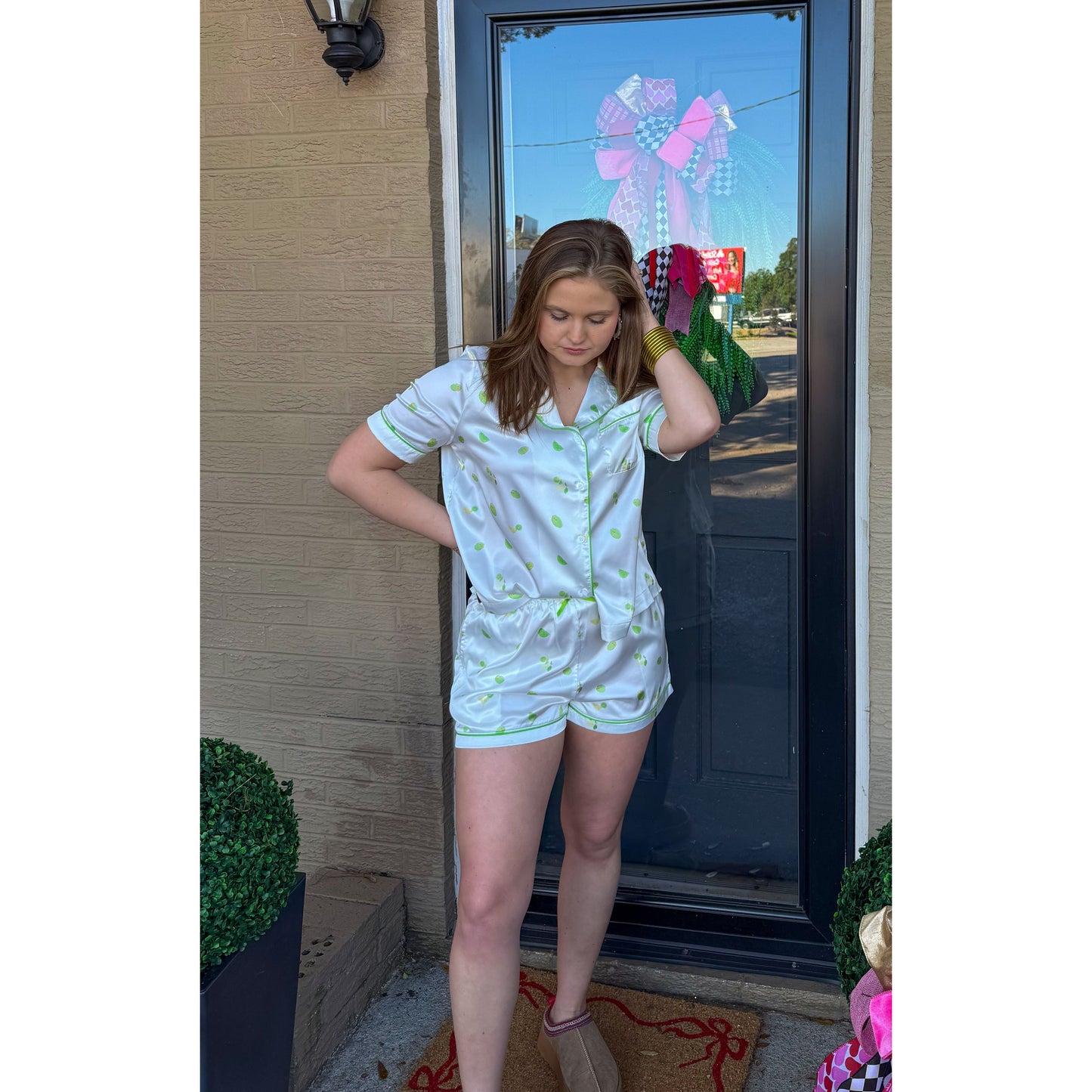 Graphic Detail PJs, Green/White