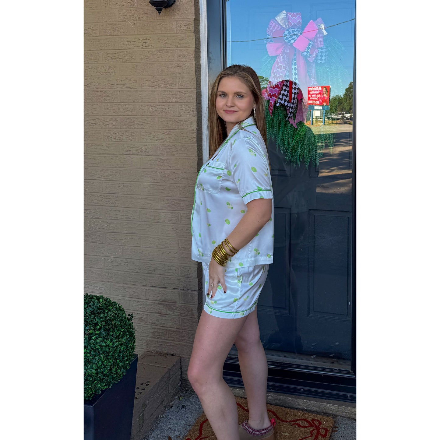 Graphic Detail PJs, Green/White