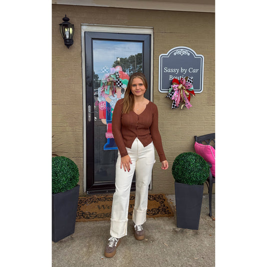 Kira Detail Top, Brown