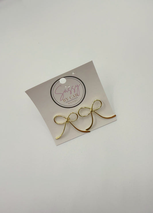 Kira Bow Earrings, Gold