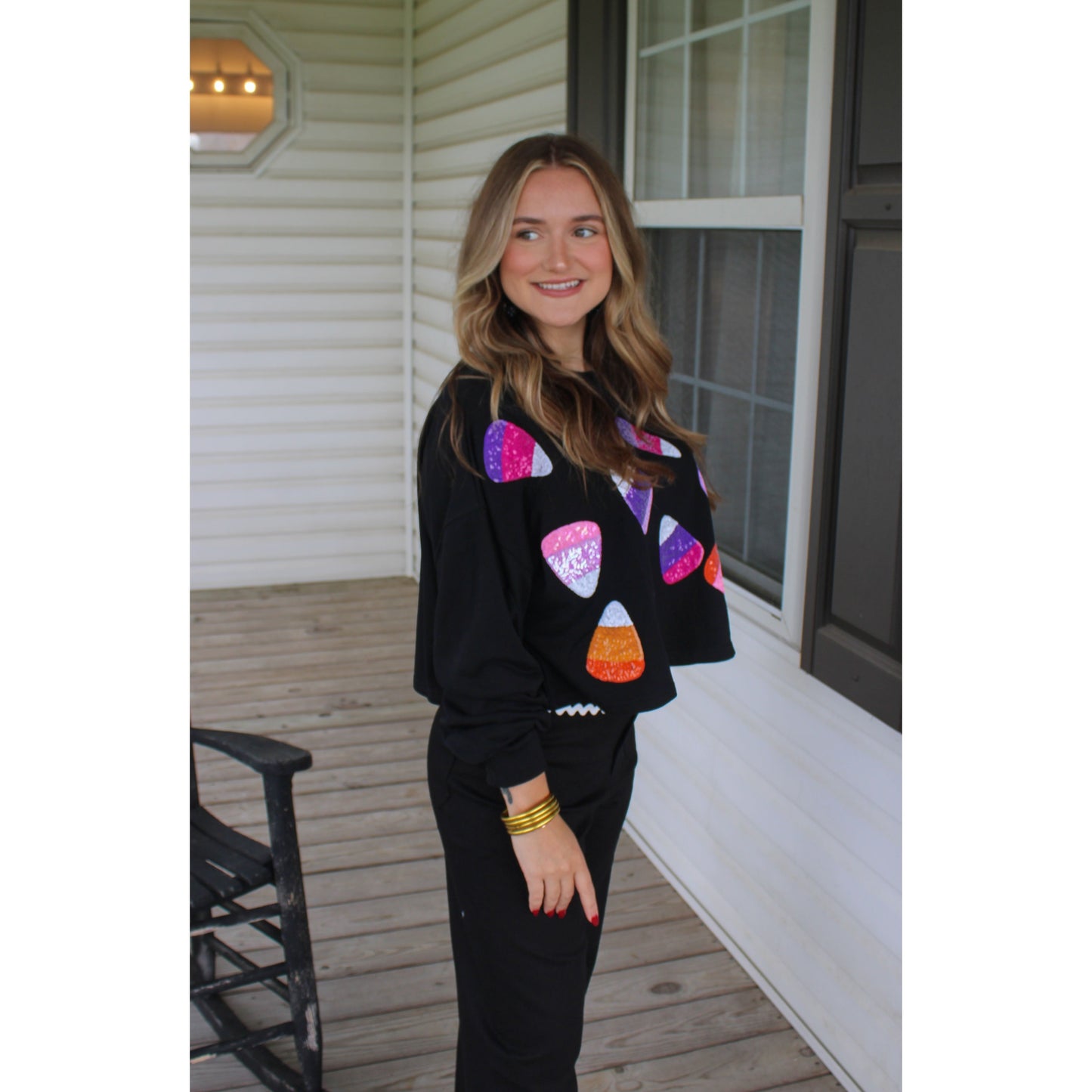 Candy Corn Sequin Sweatshirt, Multi-Color