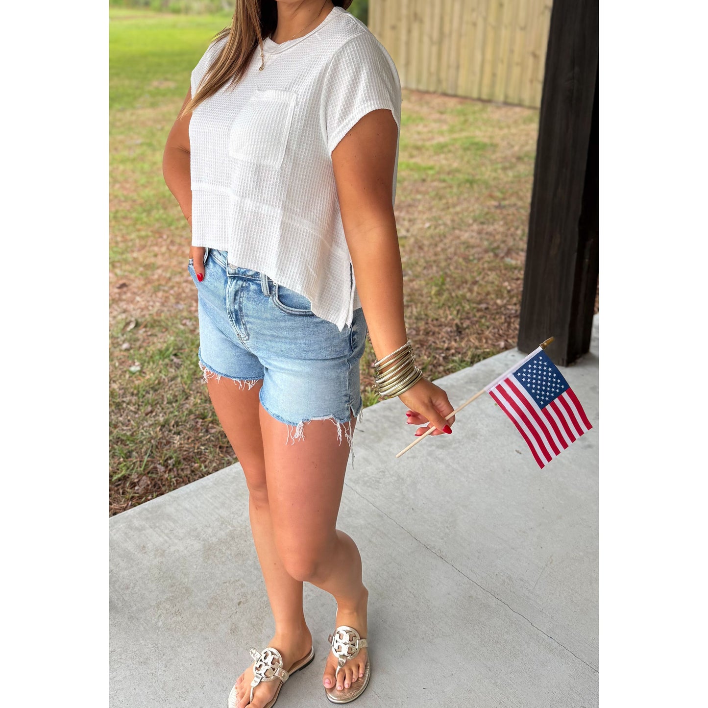 Eloise Detail Top, White