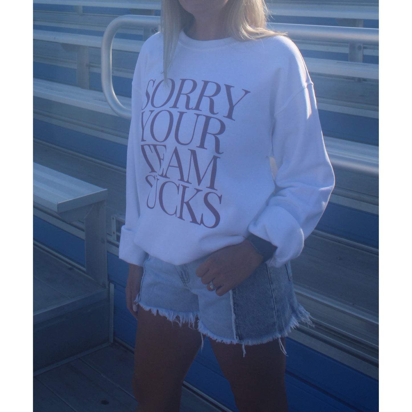 Sorry Your Team Sweatshirt, White/Red