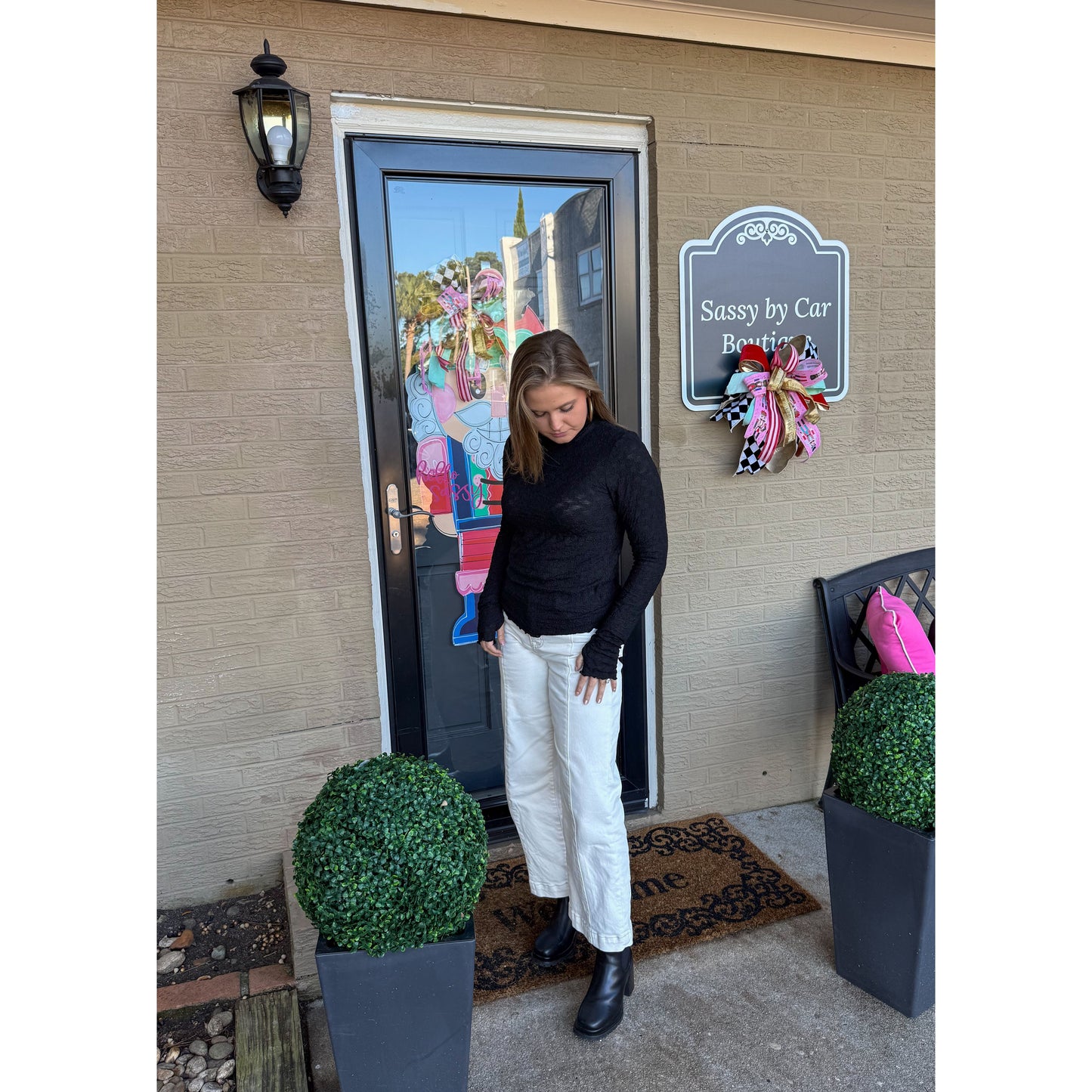 Harlow Sheer Top, Black