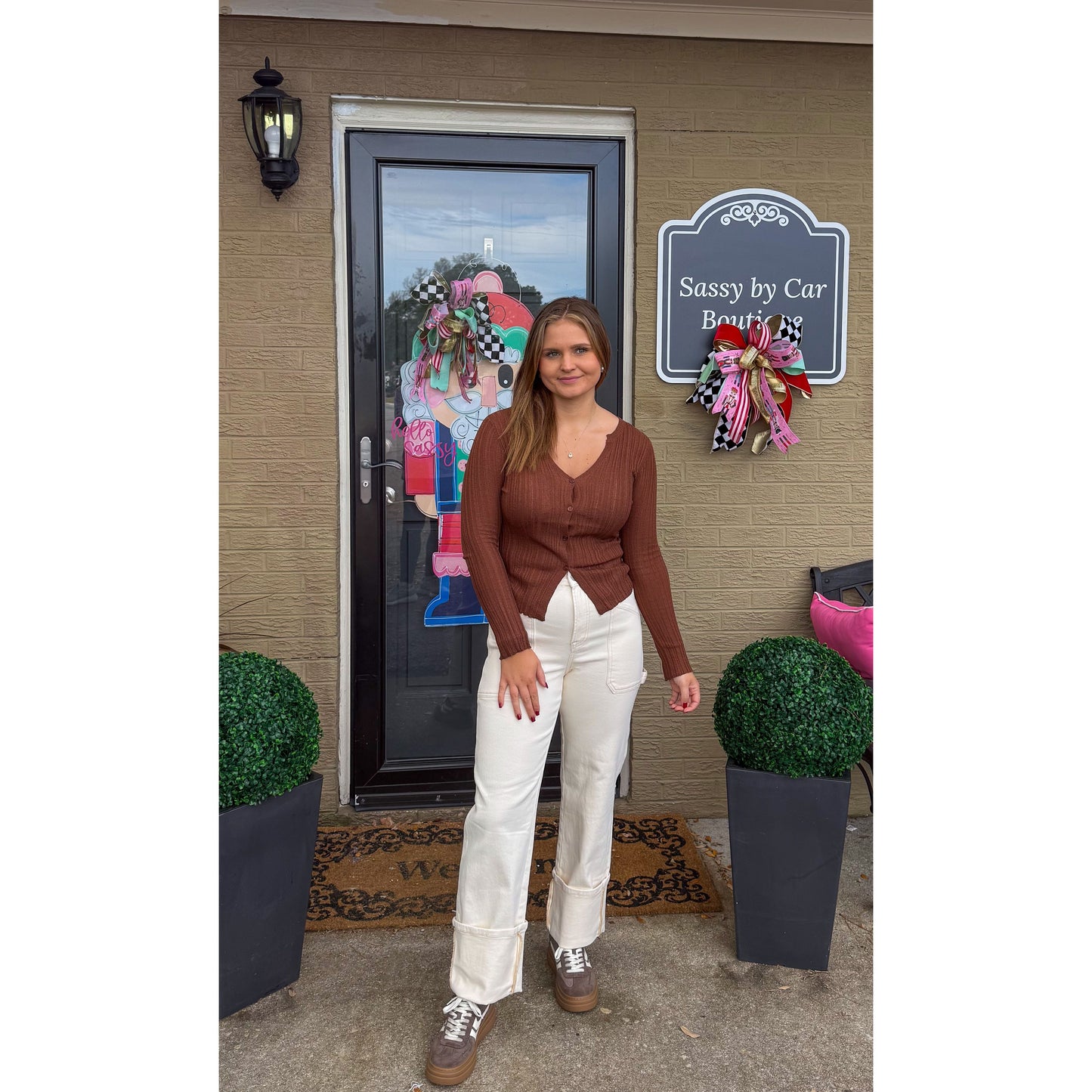 Kira Detail Top, Brown