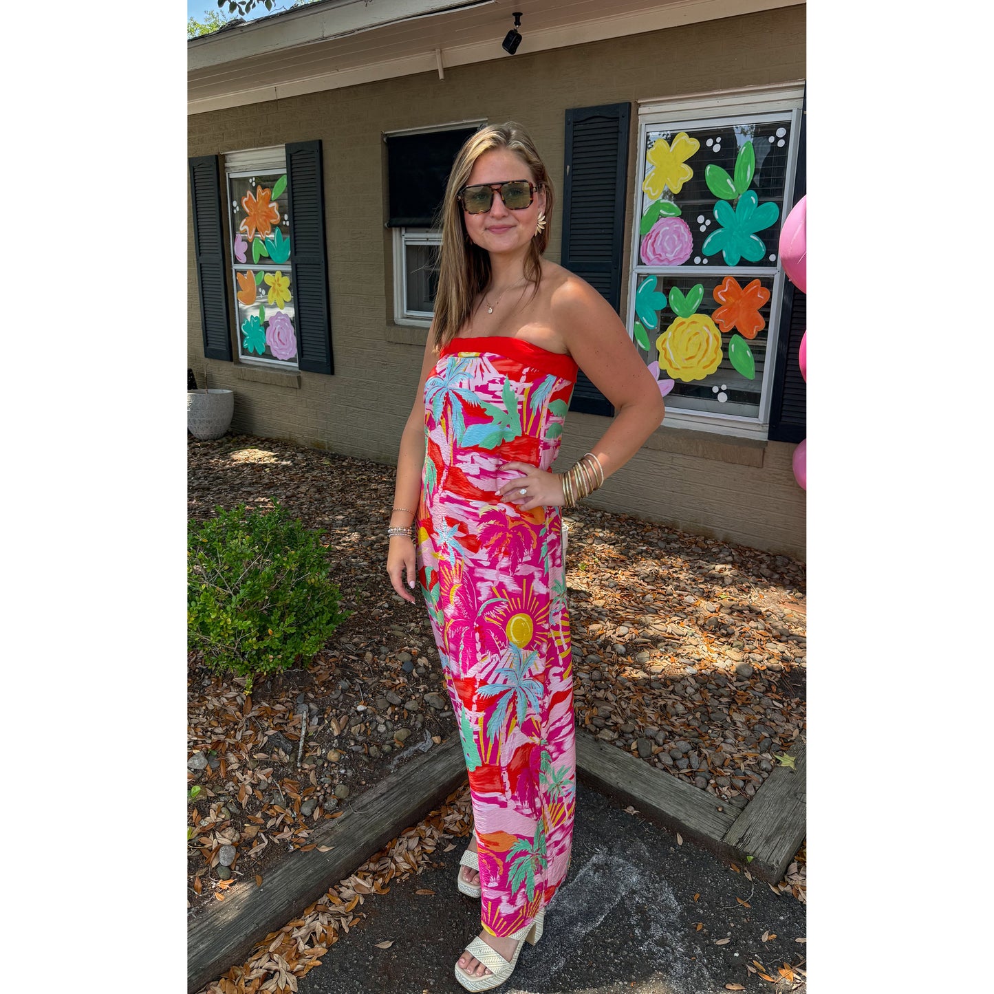 Floral Pattern Maxi Dress