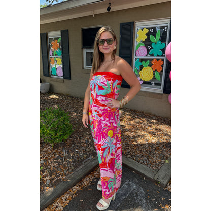 Floral Pattern Maxi Dress