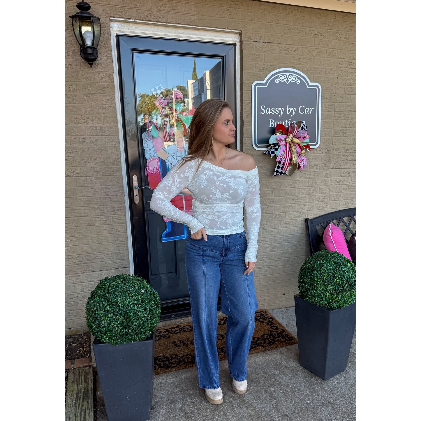 Amy Sheer Top, Cream