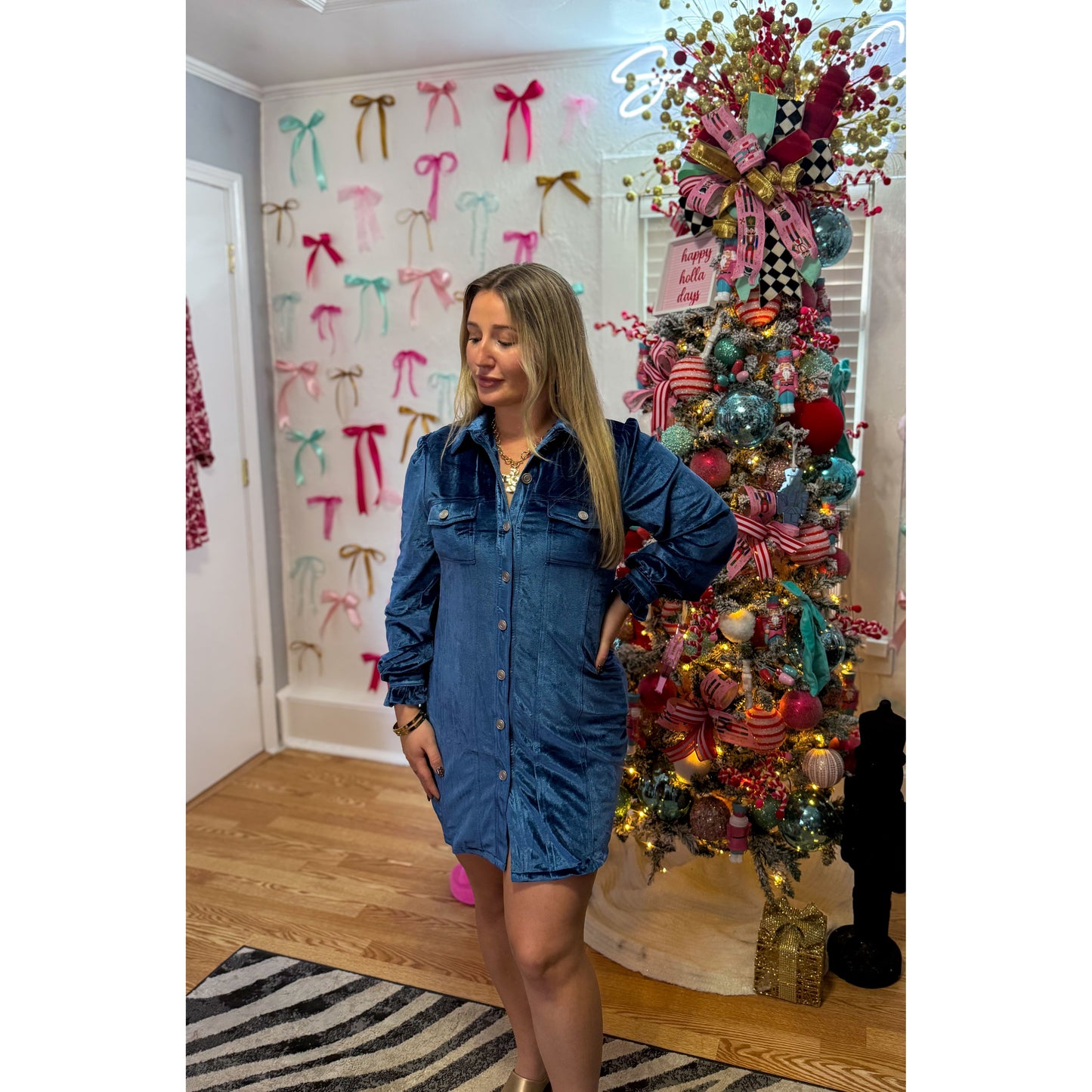 Kaia Electric Mini Dress, Blue