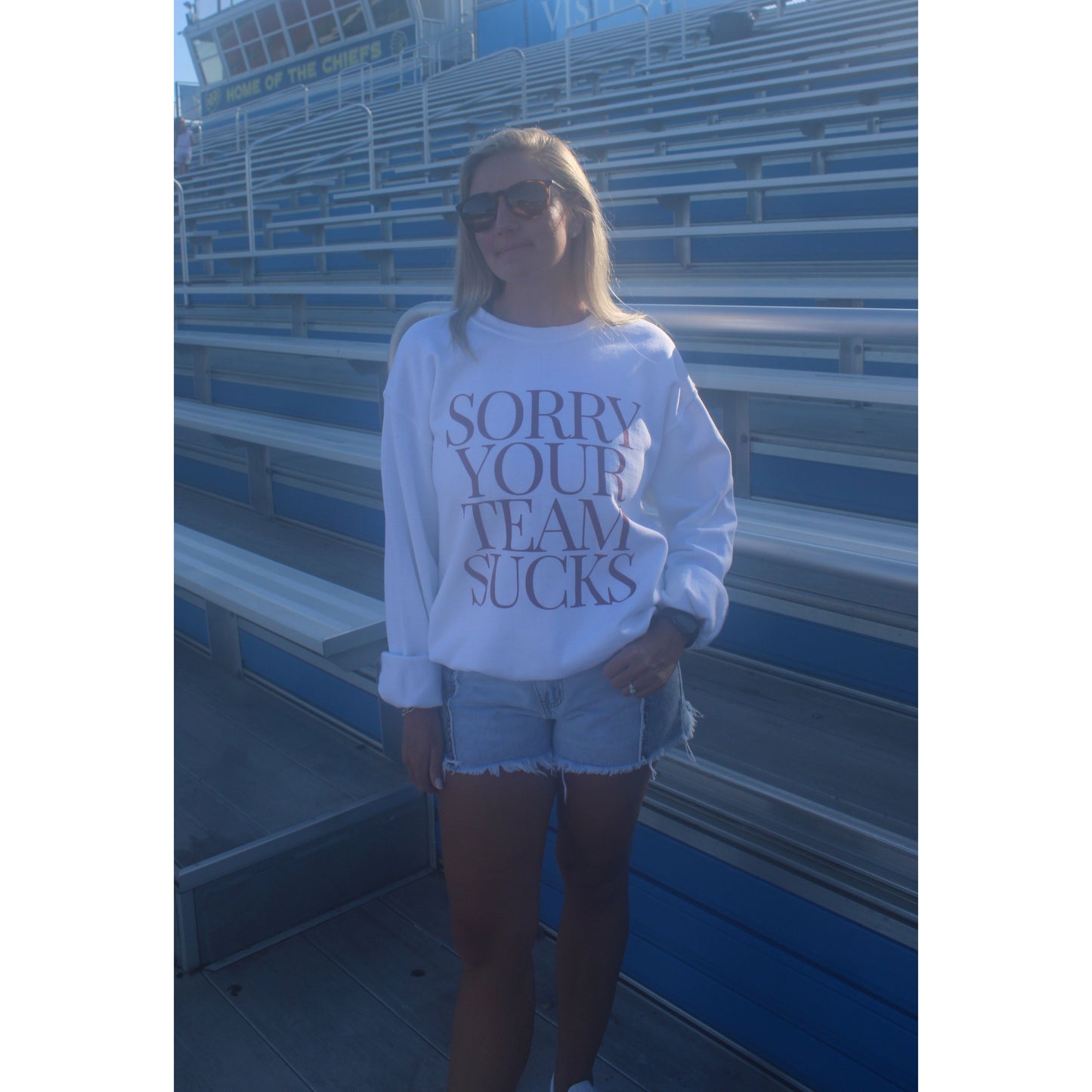 Sorry Your Team Sweatshirt, White/Red