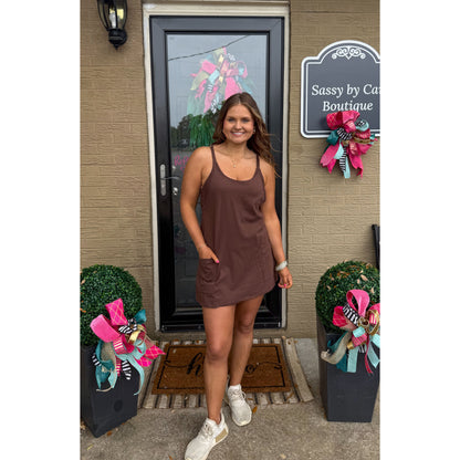 Chocolate Romper Athleisure Dress