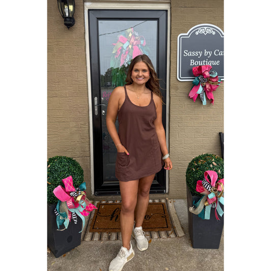 Chocolate Romper Athleisure Dress
