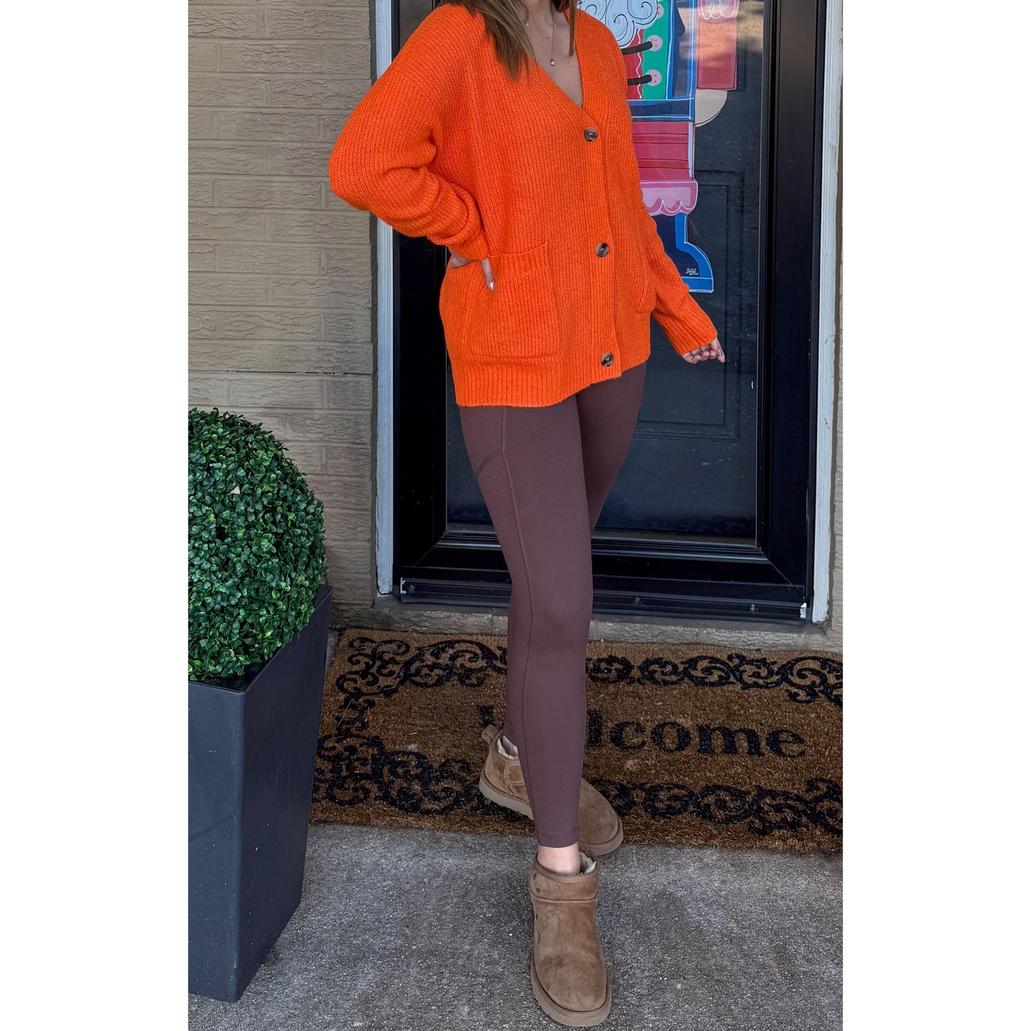 Fuzzy Orange Cardigan