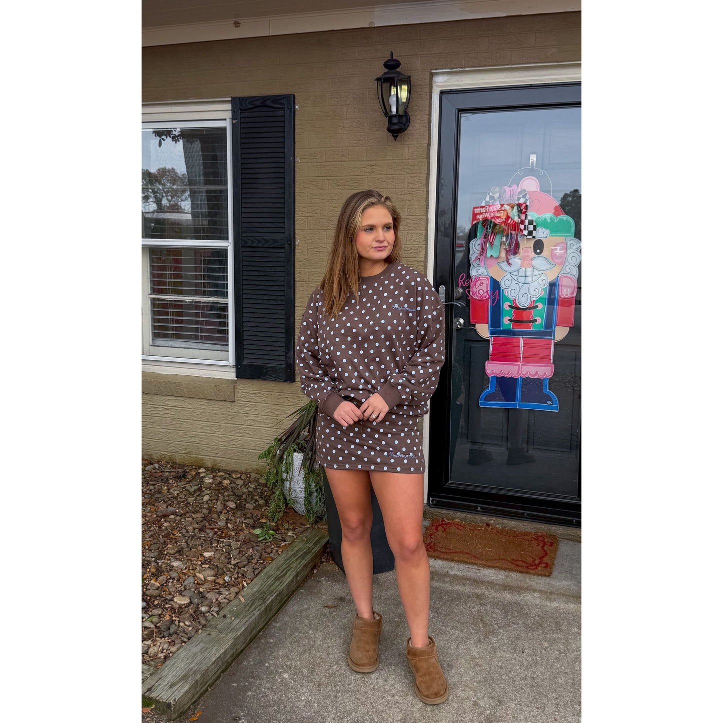 Trust the Process Polka Dot Lounge Set, Blue/Brown