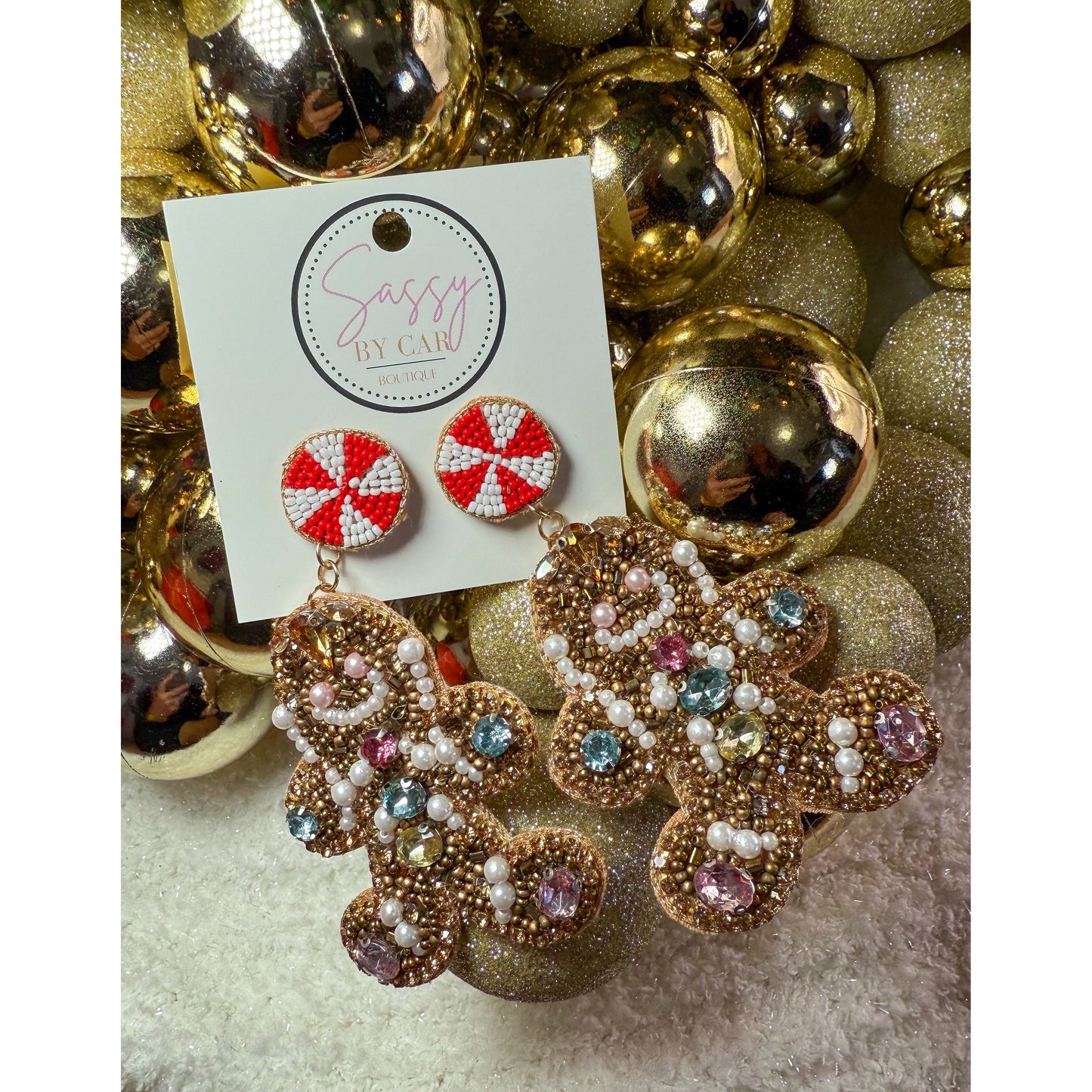 Gingerbread Beaded Earrings