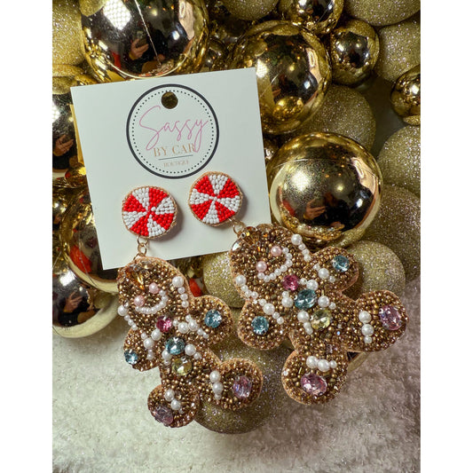 Gingerbread Beaded Earrings