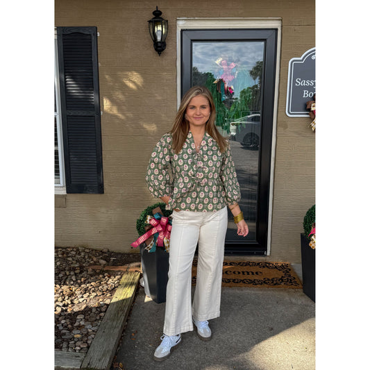 Elise Pattern Blouse, Multi-Color