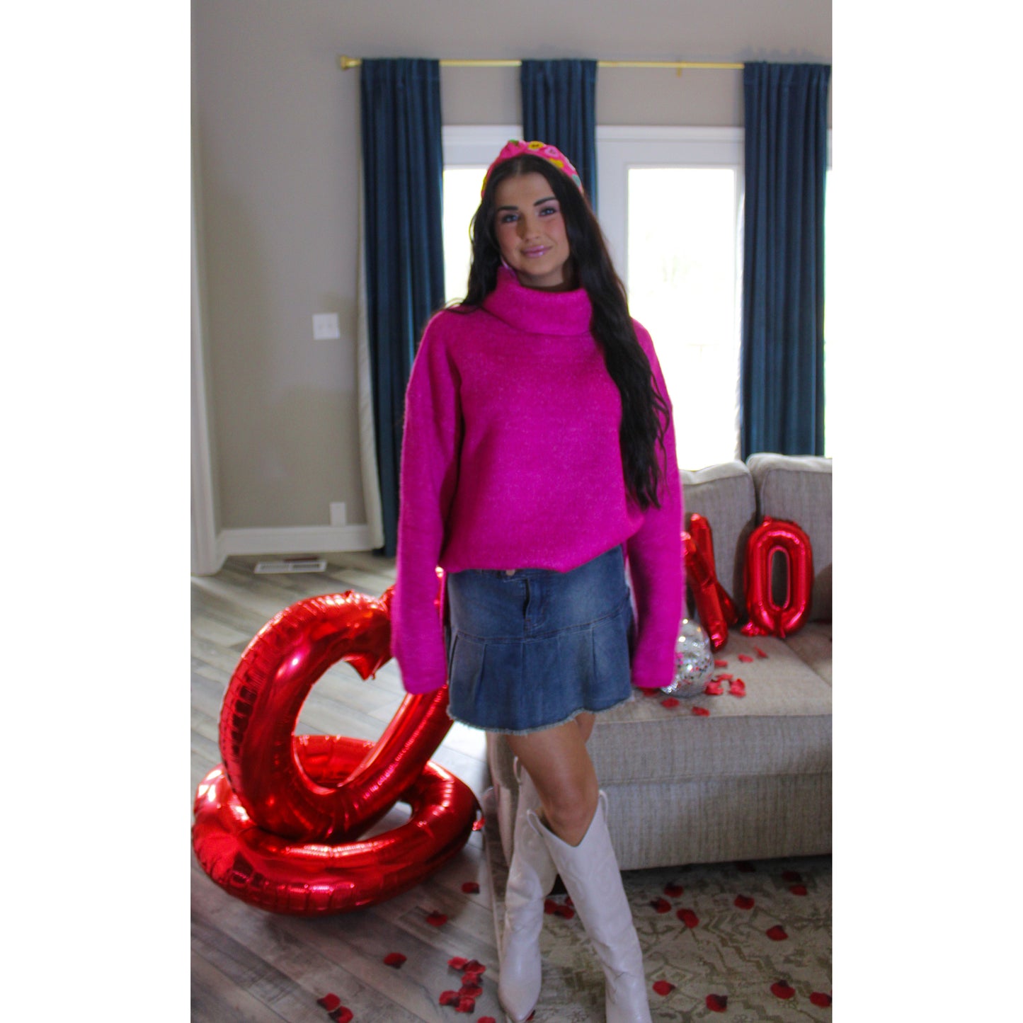 Noel Oversized Sweater, Magenta