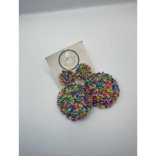 Multi Color Beaded Earrings