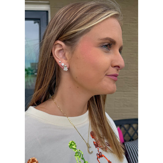 Ghost Stud Earrings, White