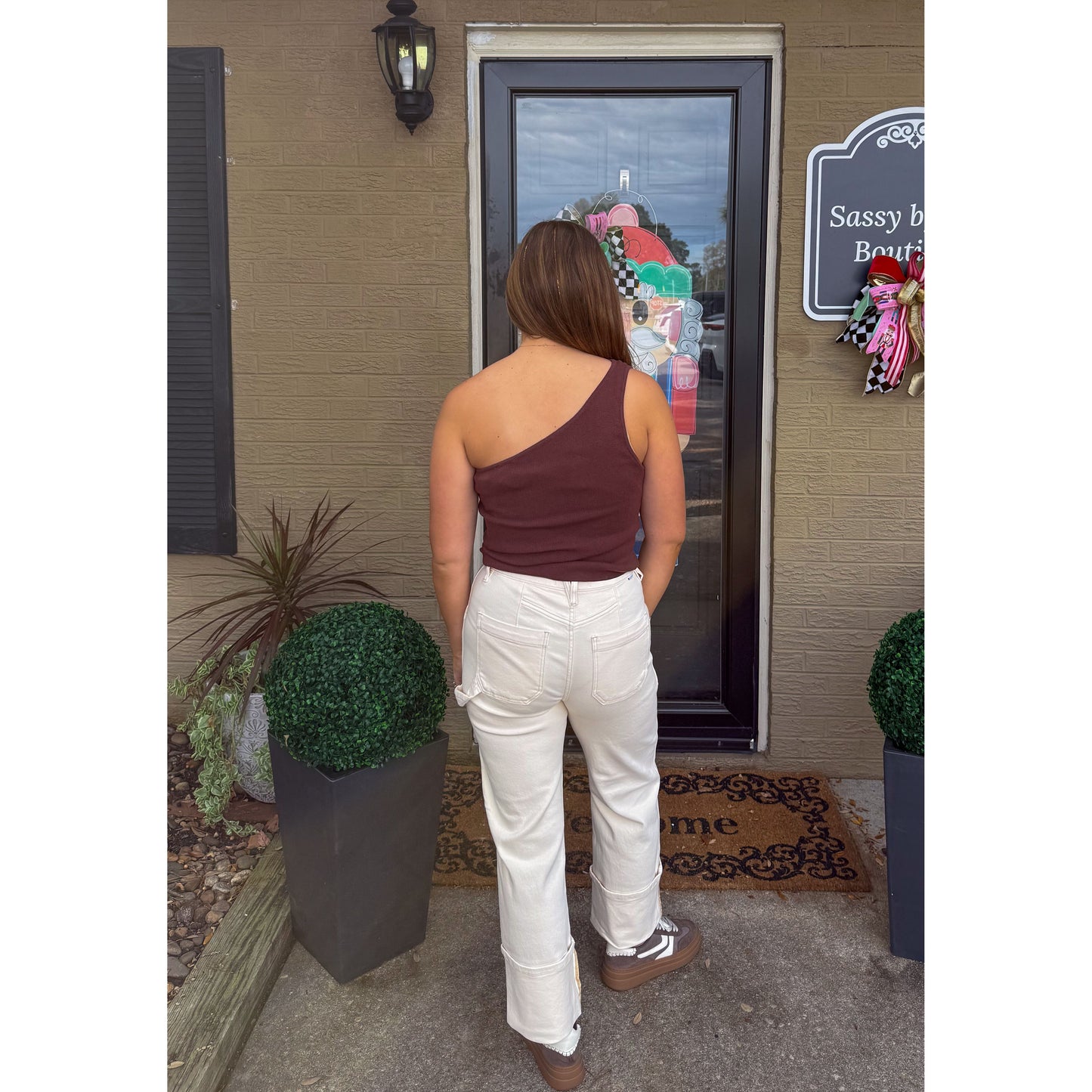 One Shoulder Detail Top