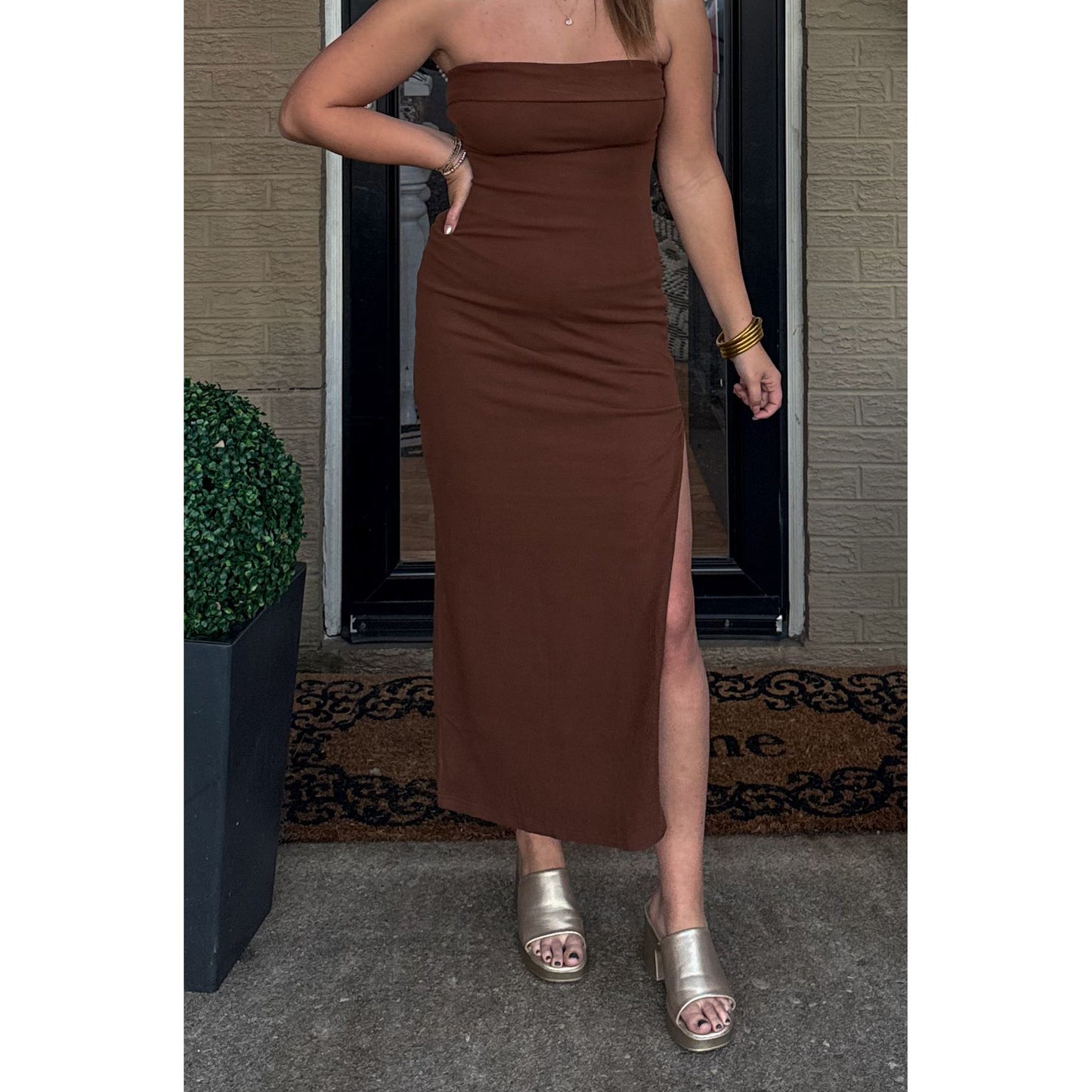 Carson Midi Dress, Espresso