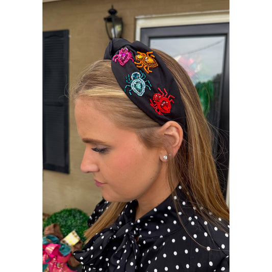 Spiders Everywhere Headband, Black Multi