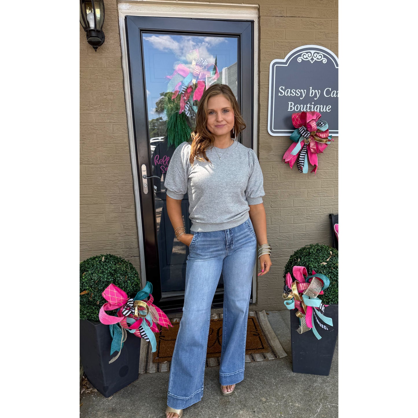 Mia Top, Grey