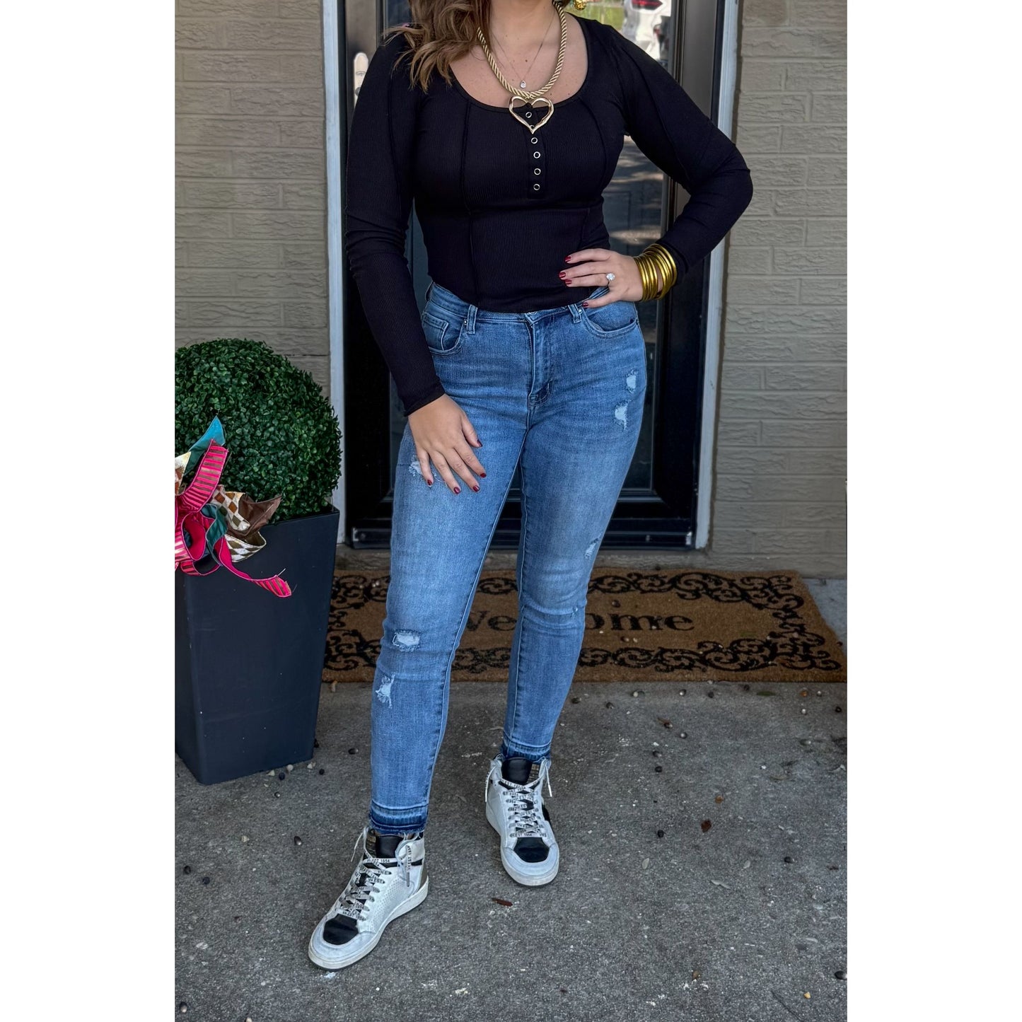 Henley Top, Black