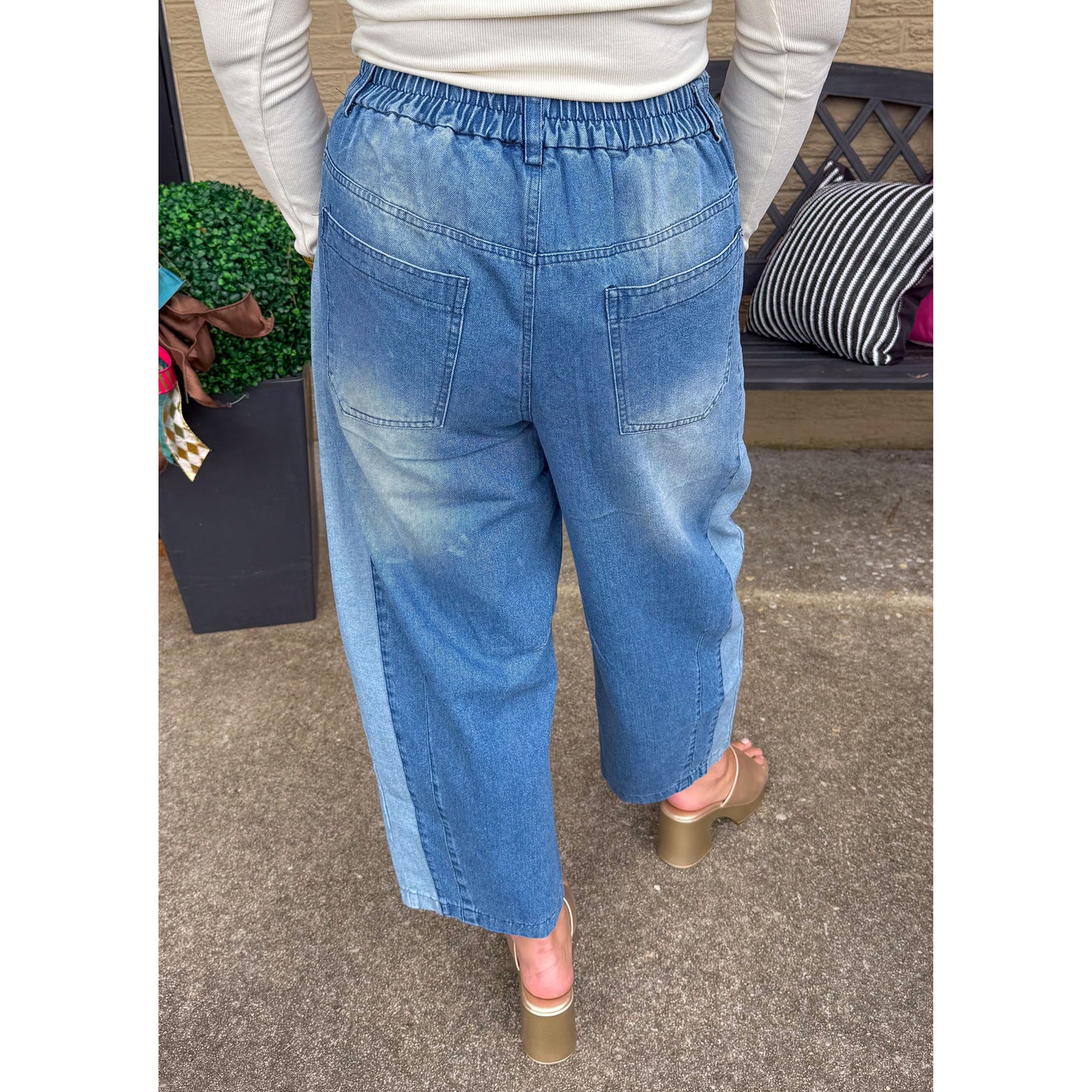 Valerie Barrel Jeans, Two-Tone