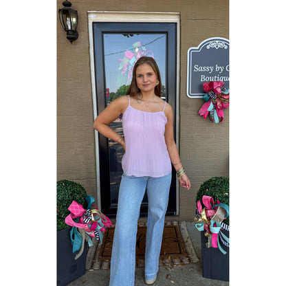 Lulu Pleated Cami Top, Lavender