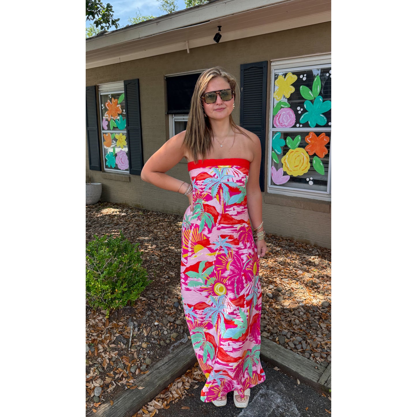 Floral Pattern Maxi Dress